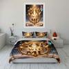 "Elegant Spiritual Gold Decor Set"Suitable for religious lovers.kid's and adults' bedroom decor,Exquisite 3PC bedding set gift