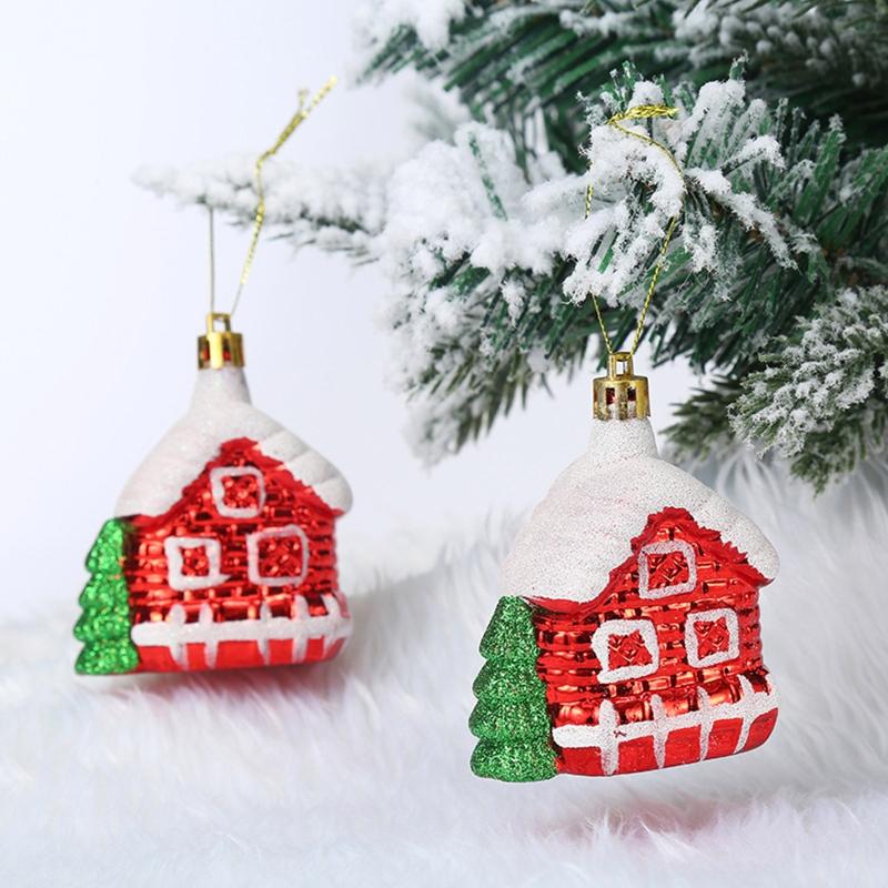 2Pcs Hanging Ornament Plastic Pendant Decoration Crafts Embellishments for Window Door Wall Christmas Tree Home Holiday