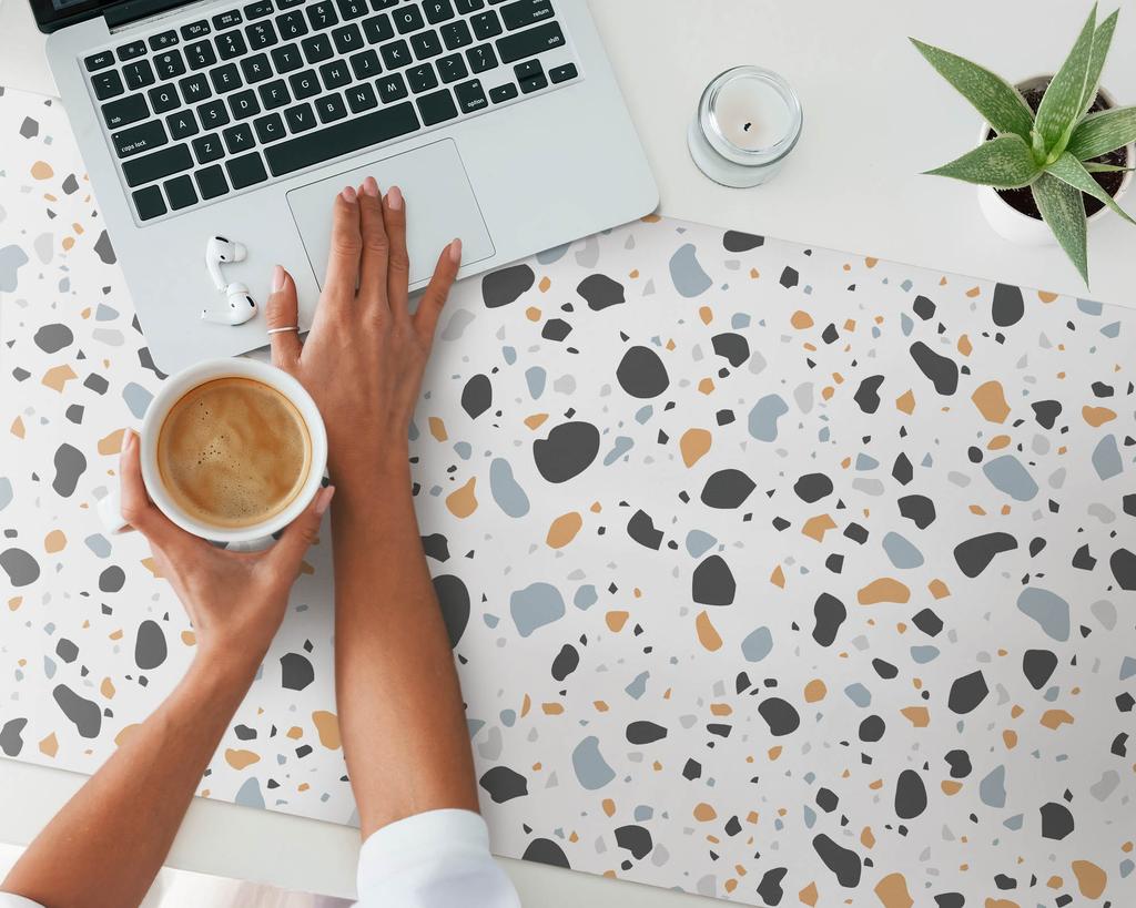 Abstract Terrazzo Pattern Protective Desk Mat 120X60 Cm