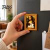 Flexible Magnetic Frames Funny Small Wooden Fridge Magnet Picture Frame, Vintage Oil Painting Pattern Customizable Art Refrigerator Locker for