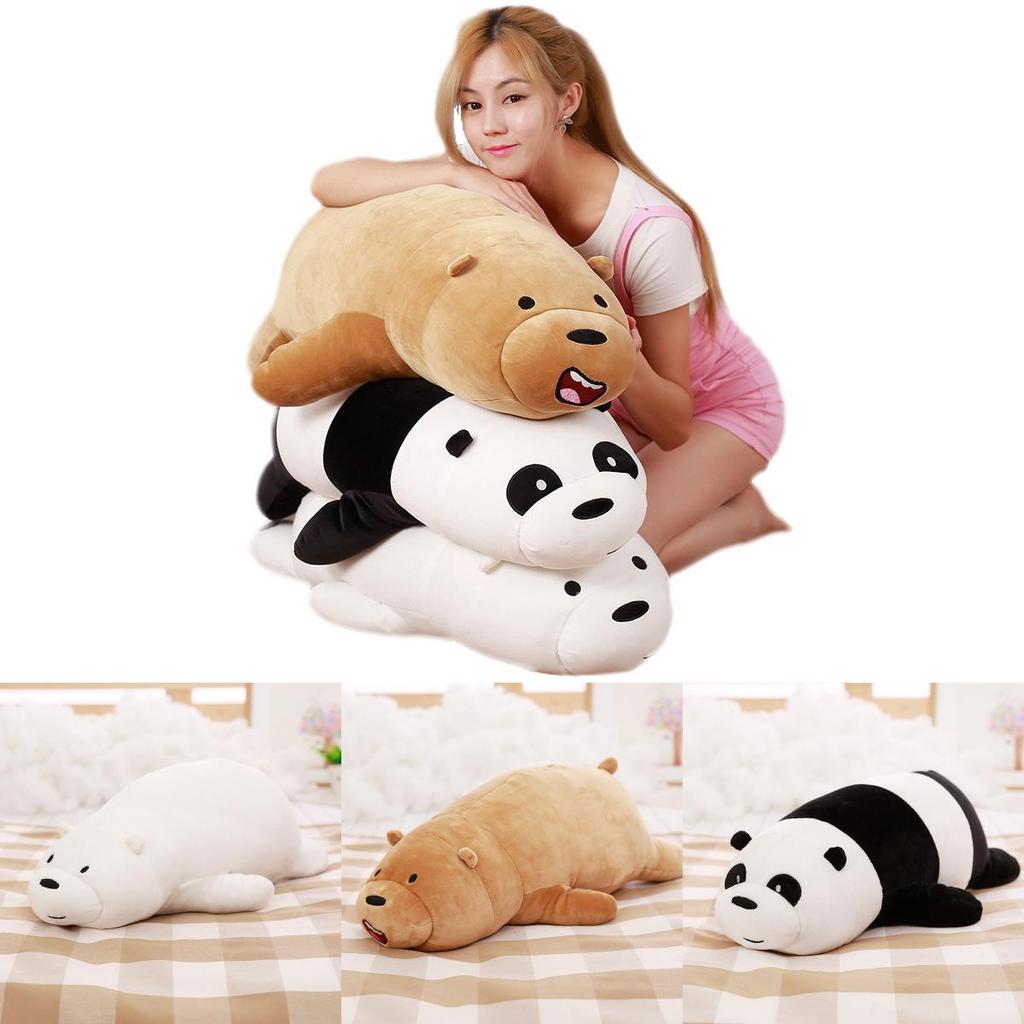 We Bare Bears Pillow Cartoon Bear Grizzly Bear Panda Soft Stuffed Plush Toy Doll Adorable And Cuddly