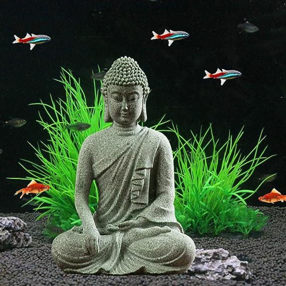 Craft Fish Tank Statue Sandstone Buddha Figurine Buddha Zen Sculpture  Fish Tank Accessories