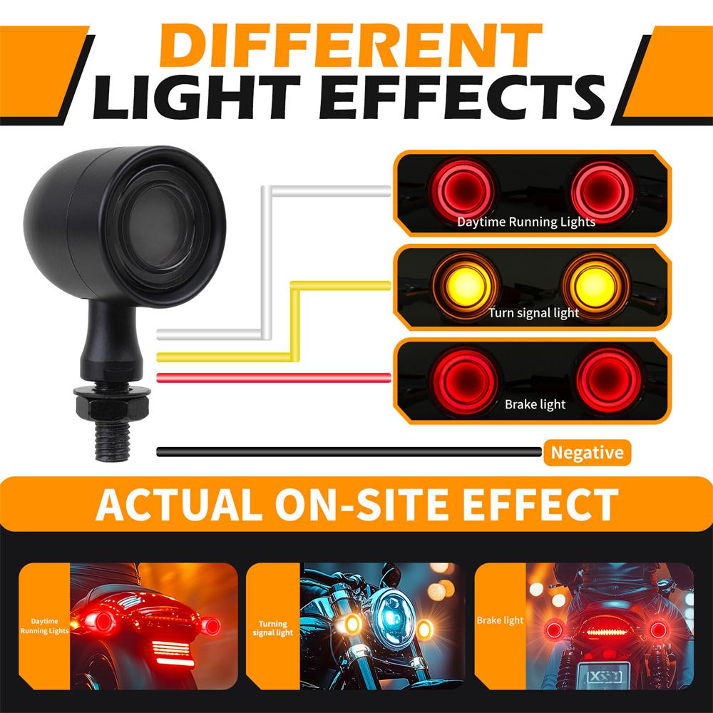 Motorcycle Bullet LED Turn Signal Blinker Brake Running Tail Lights Universal