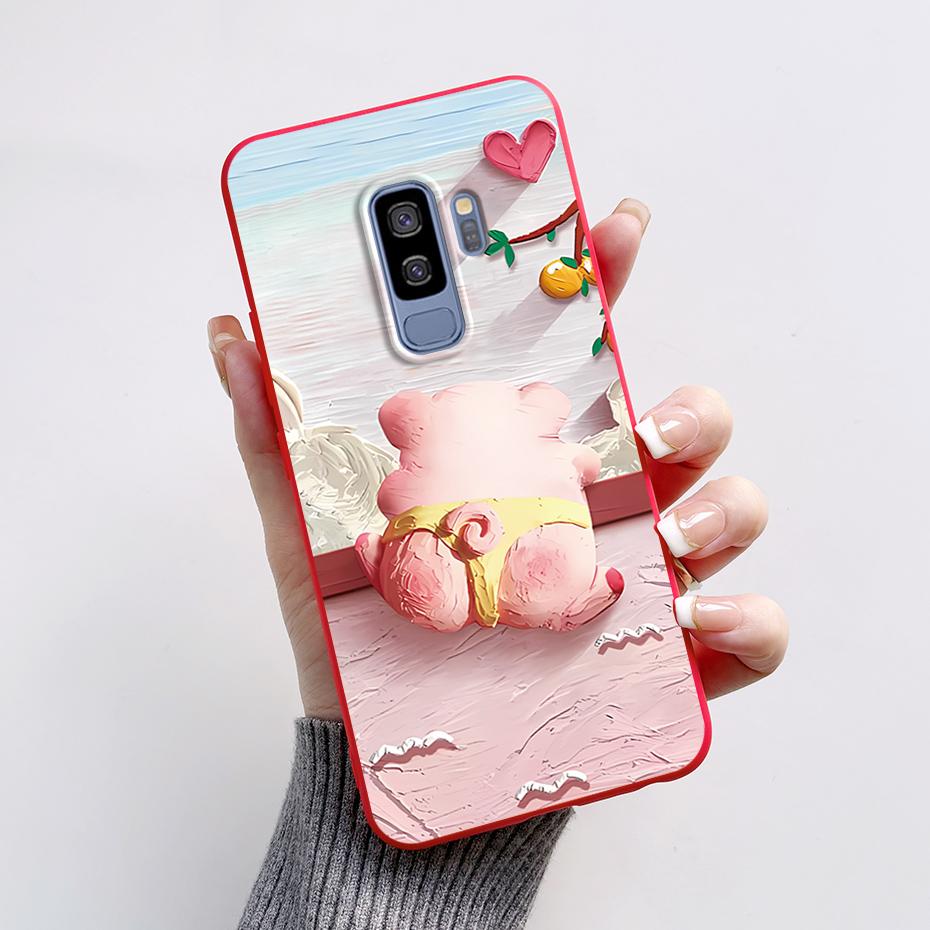 Silicone Back Cover for Coque Samsung Galaxy S9 Plus Cute Rabbit Panda Protective Soft Phone Case SamsungS9 S9Plus Funda Capas