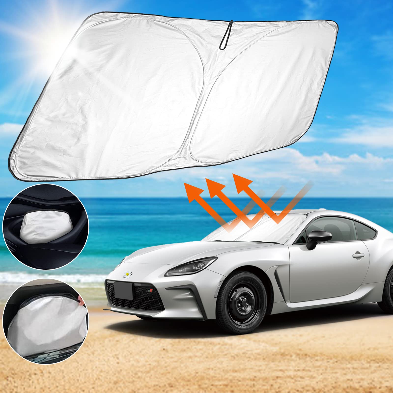 

SHAOHAO Солнцезащитный козырек для автомобиля Toyota GT86 FT86 Toyota 2-го поколения GR86 ZN8 Передний солнцезащитный козырек Subaru BRZ 2-го поколения ZD8 Солнцезащитный козырек на лобовое стекло Шторка