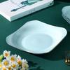 Gold Rim Celadon Square Plate - Light Luxury Ceramic Tableware Set