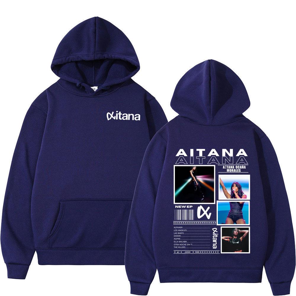 

Singer Aitanas Ocana Fashion Print Sweatshirt Men Women Aesthetic Casual Pullover Fashion Casual Sportswear for Autumn Winter 3XL темно-синього кольору