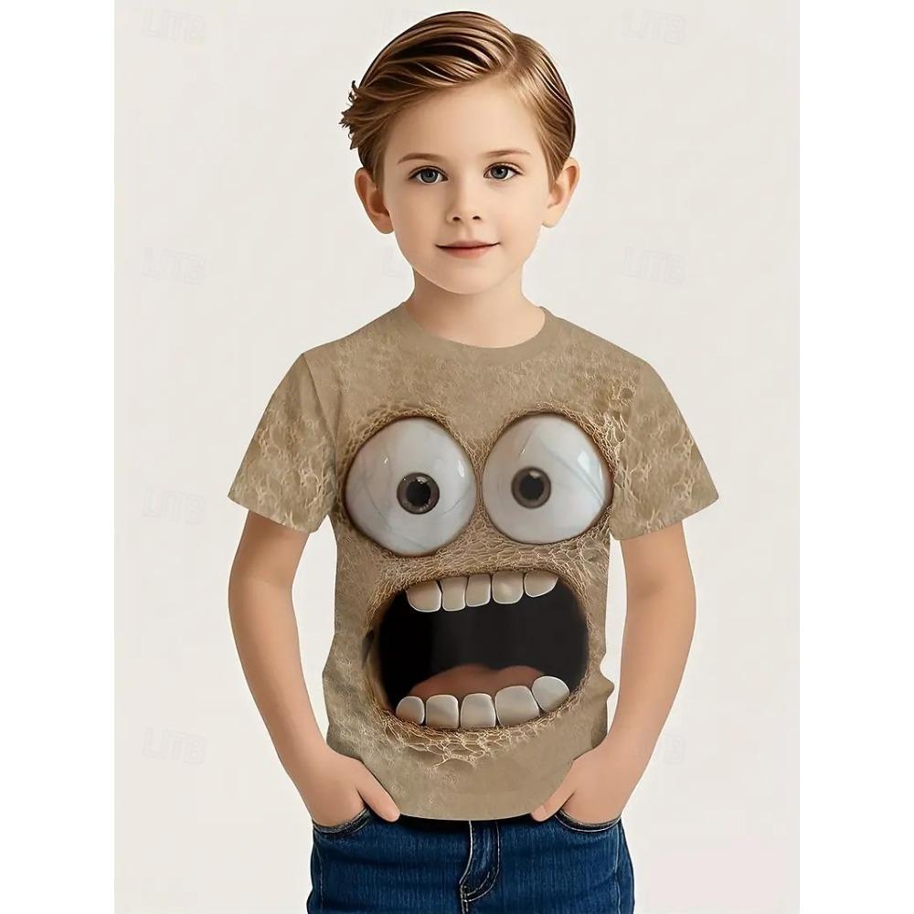 Unisex Boys' Graphic Playful Graphic Tee T Shirt Short Sleeve Summer Spring Sports Fashion Kids Crew Neck Outdoor Casual Daily