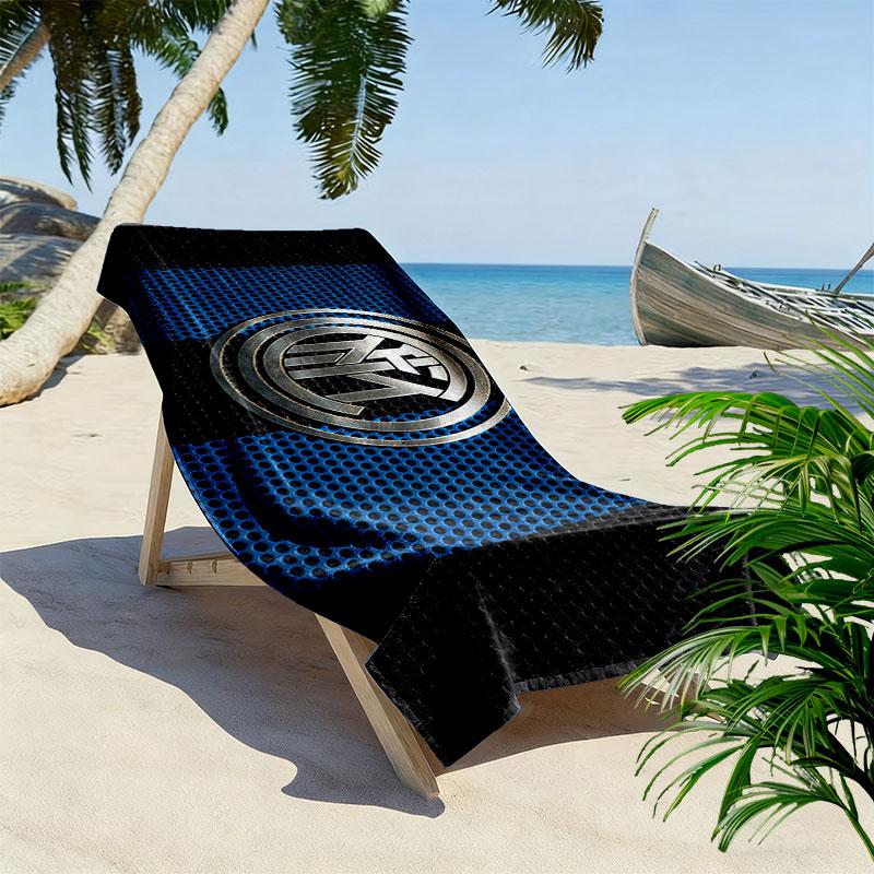 FC Internazionale Milano Print Beach Towel, Large Soft Quick Dry Towel for Beach Camping Swimming