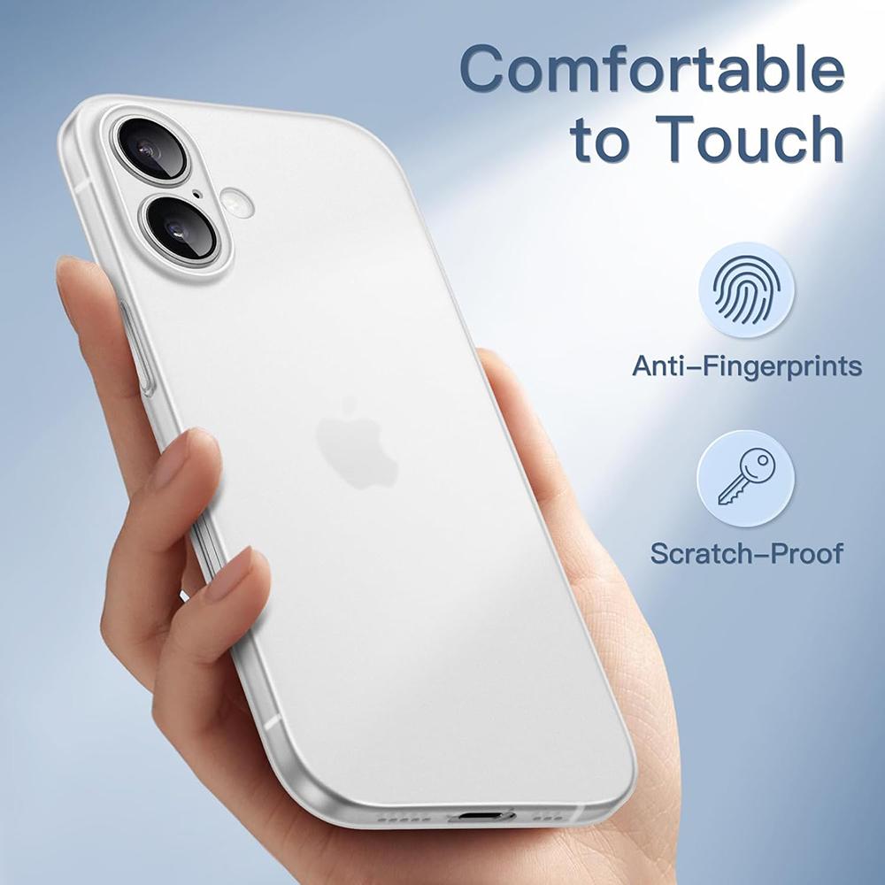 IPhone 16E 16 15 14 Pro Max Plus İçin 0.3mm Ultra İnce PP Kılıf Şeffaf Mat Arka Sert Kapak Buzlu Parmak İzi Bırakmayan Kılıf