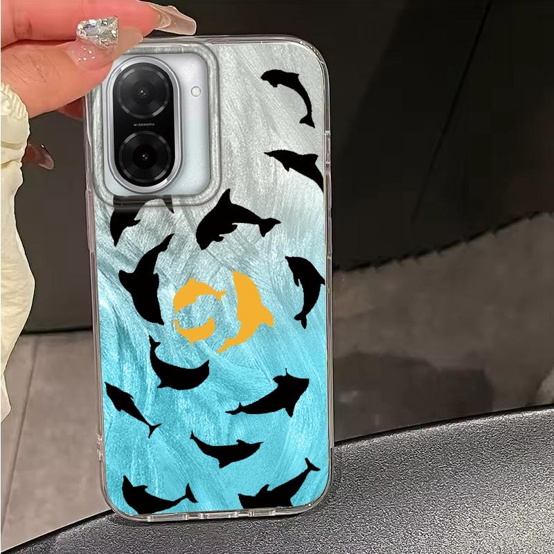 Cartoon Cat Dolphin Girls Case For Xiaomi Redmi 14C 13C 10 9A 9C Note 14 13 12 11 10S 9 8 Pro Plus A5 A4 A3 A2 A1 Fundas Cover