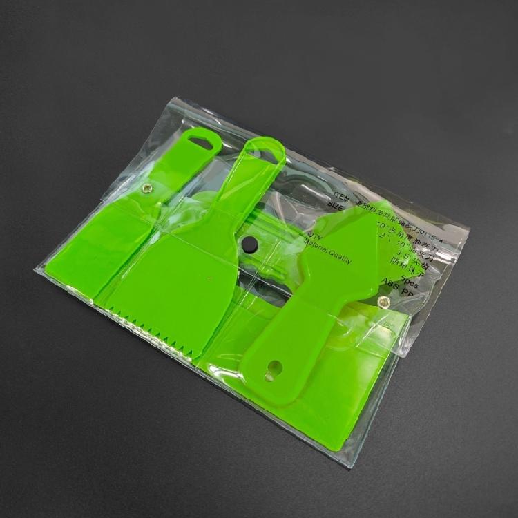 Multiple Size Plastic Putty Scraper Set 5Pieces Suitable For Home Improvement Efficient Spackling And Wallpapering Tasks