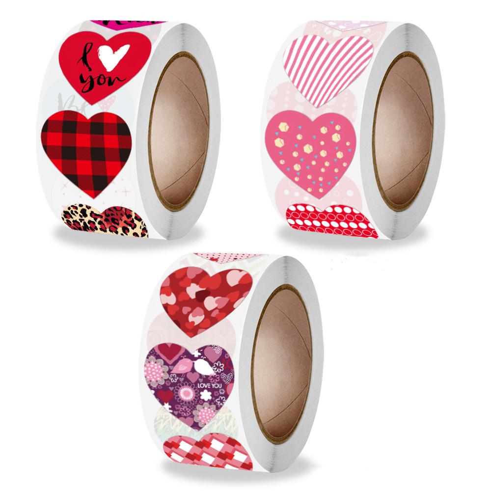500pcs Valentine's Day Sticker I LOVE YOU Heart Shape With Heart Paper Thank You Sticker Snowflake Label Gift Box Decoratio