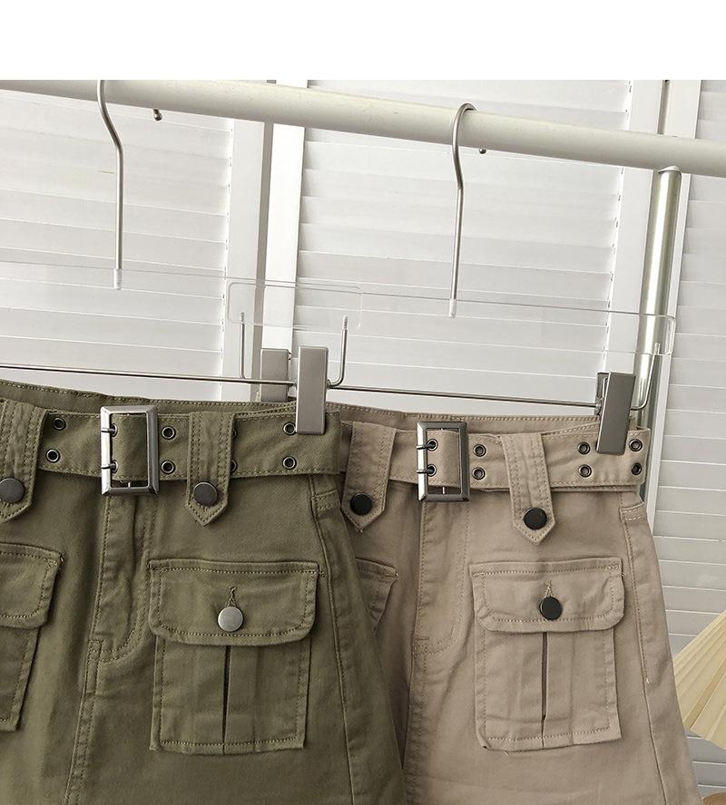 Korean Style High-Waisted A-Line Denim Skirt Pants with Belt for Women - Summer 2025 Collection