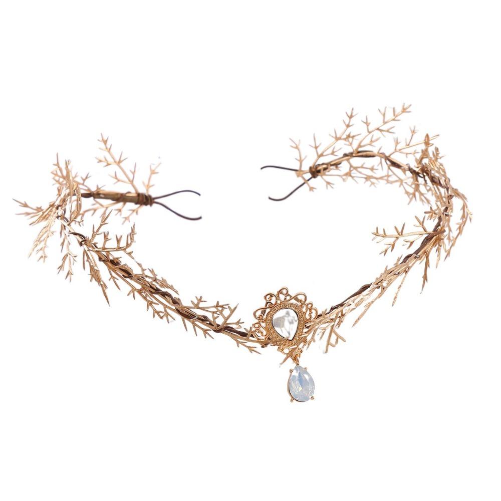 Flower Fairy Flower Leaf Crown Leaf Boho Elven Princess Tiara Garland Forest Floral Headband for Cosplay Photoshoot Wedding