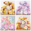Colorful Macaron Daisy Wedding Dessert Table Decoration Set with Balloon and Flower Garland