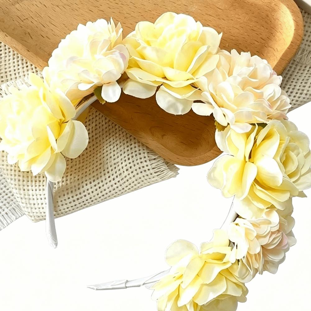 Vintage Floral Headband Romantic Bohemian Hair Accessories Colorful Artificial Flower Crown  Party
