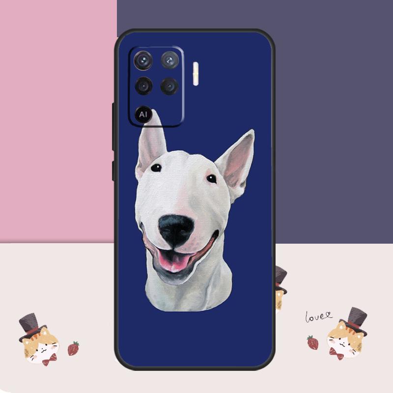 English Bull Terrier Dog Case For OPPO A78 A98 A58 A18 A96 A76 A16 A17 A77 A15 A5 A9 A74 A94 A52 A72 A53S A54S A57S