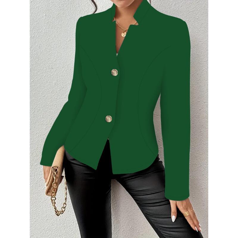 Women S Slim Fit Solid Color Long Sleeve Blazer Jacket