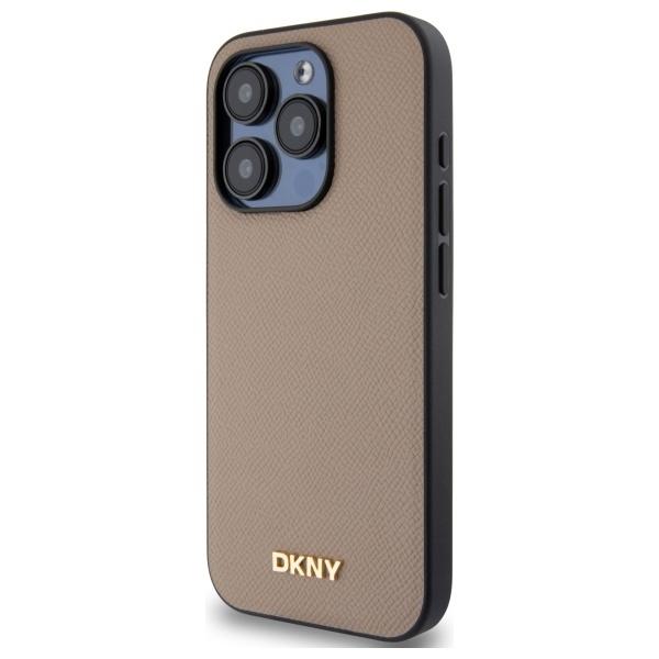 Dkny Dkhmp15Lpghlme Iphone 15 Pro 6.1   Beżowy/Beige Hardcase Grained Metal Logo Magsafe