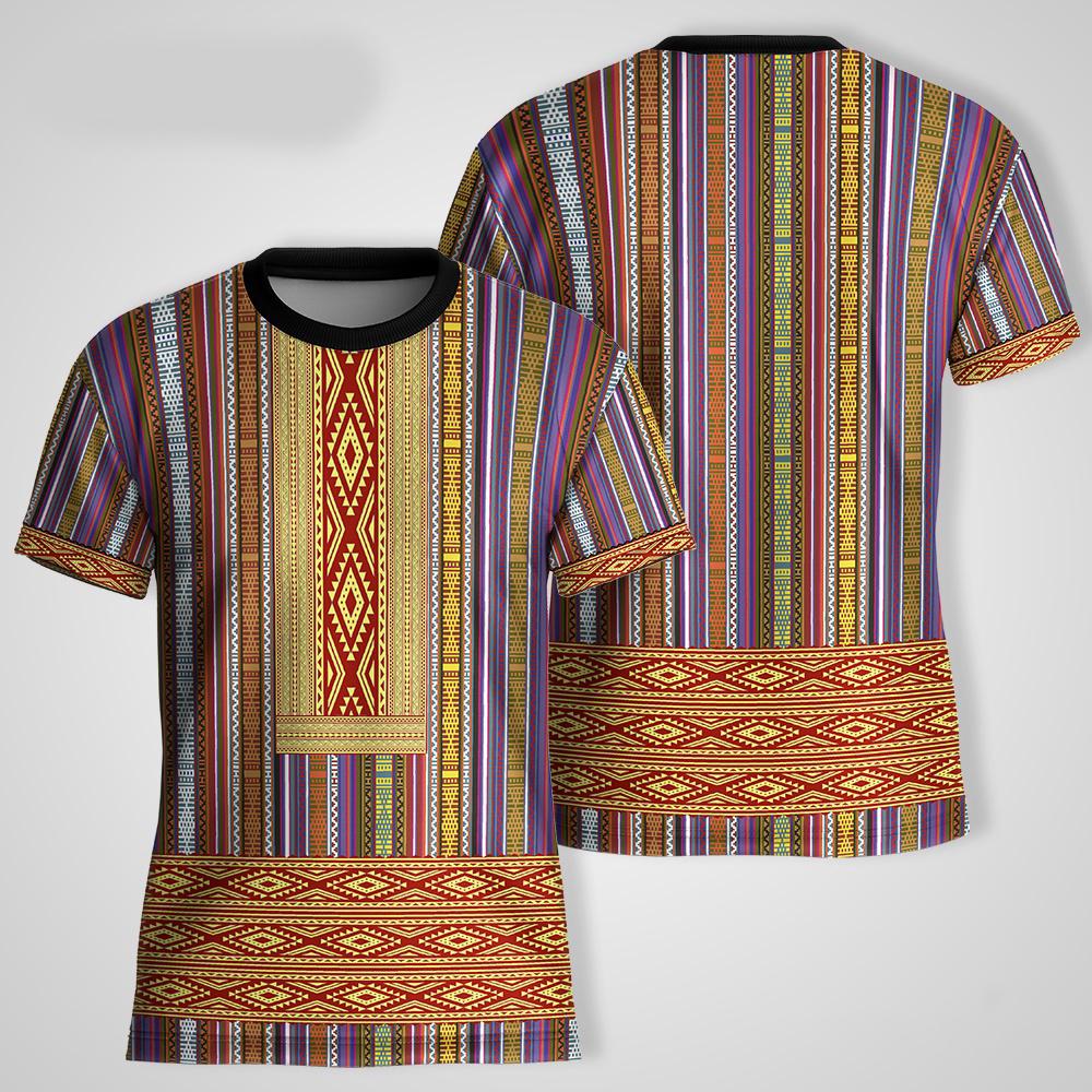 Sommer Ethnischer Stammesstil 3D-Druck T-Shirts Herren Damen Kurzarm Retro T-Shirt Übergroße T-Shirts Harajuku Y2k Oberteile Kinderbekleidung