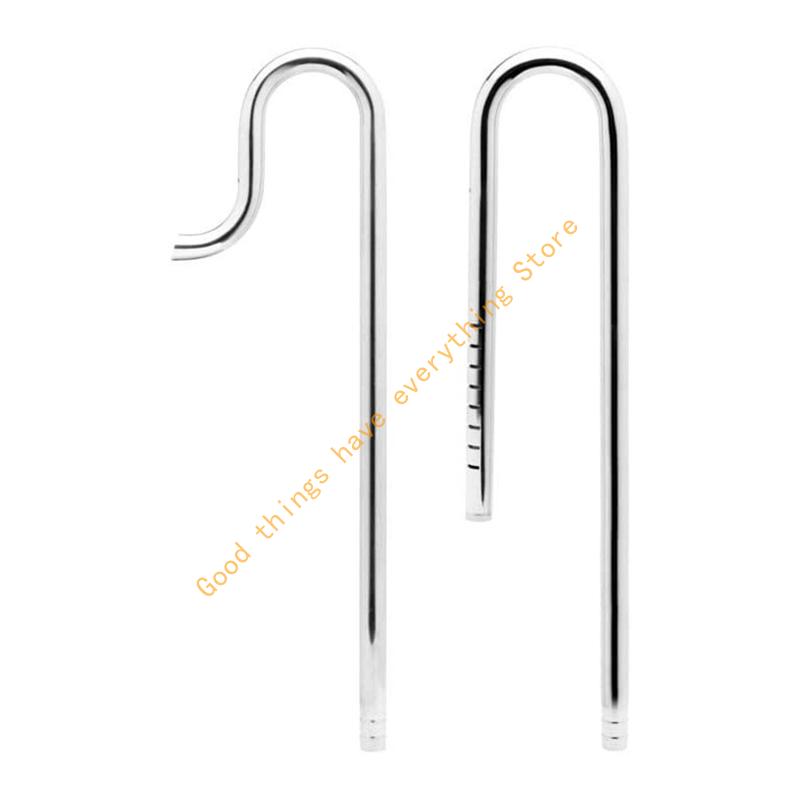 

2pcs Stainless Steel Pipe Metal Inflow and Outflow for Aquarium Curved Line No Suction Cups Needed Install on for T 55KF