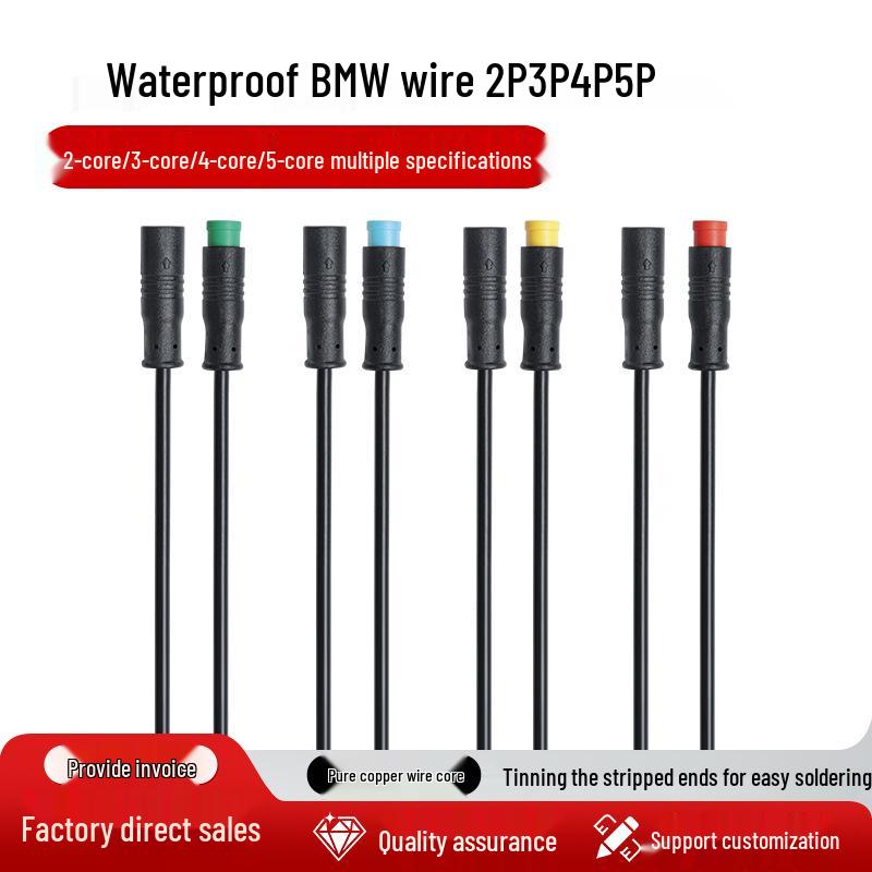 

M8 Waterproof Connection Cable: Male/Female 2-5 Pin Connectors for LED String Lights 2-Pin Female with Hole 0.25m