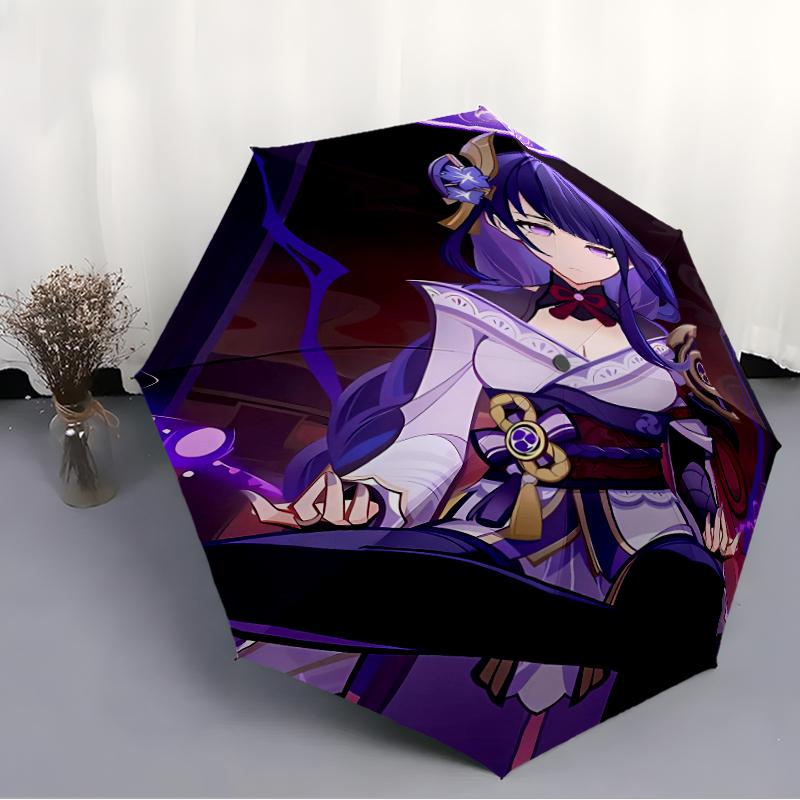 1pc Genshin Impact Beelzebul1 Umbrella, Sun Protection, And UV Shielding. It Has Eight Sturdy Ribs for Outdoor Use And Perfect Gift