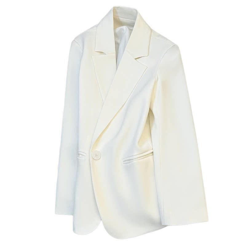 Women's High-End Street-Style White Suit Jacket - Spring/Autumn 2026 Temperament Goddess Casual Style