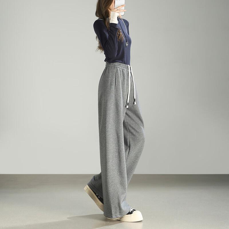 Demana Women's Korean Style Drawstring Micro-Flare Casual Pants