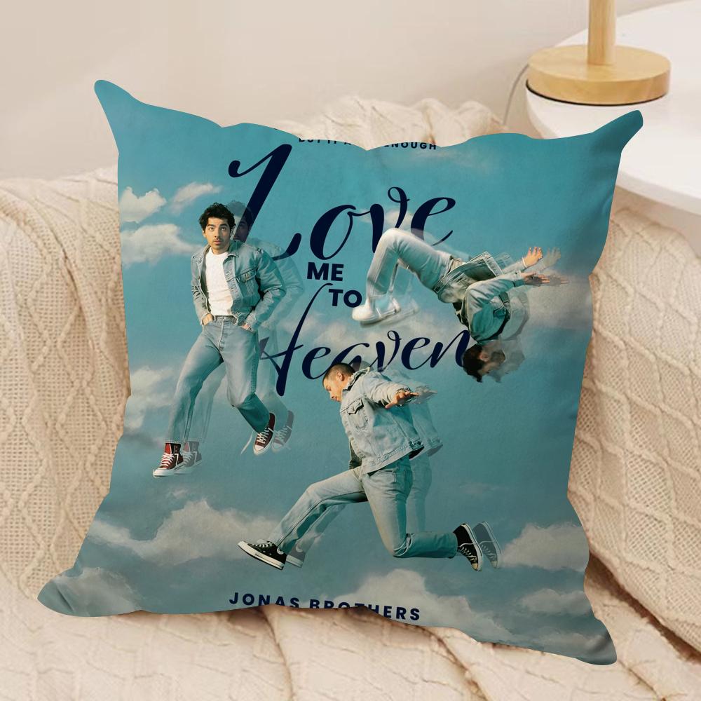 JJONAS BBROTHERS Cushion Cover Soft Plush Fabric DoubleSided Printed Sofa Cushion Cover for All Seasons Home Decor Gift