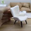 1 Piece 1/12 Dollhouse Mini Plush Sofa Chair Side Table Furniture Model For Doll House Decor Simulation Single Person Sofa