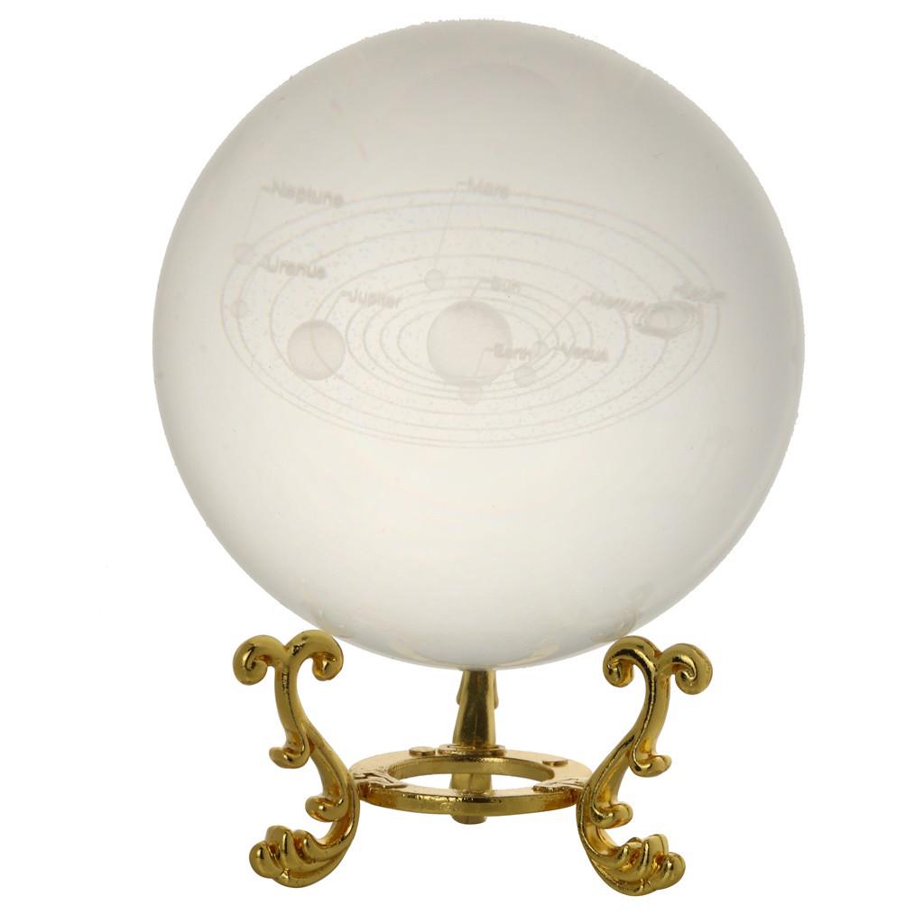  3D Solar System crystal ball Engraved Solar System Miniature Planets Model
