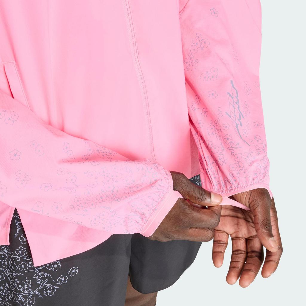 adidas Adizero Tokyo Jacket Cherry Blossom Pattern Comfortable Sports Long Sleeve Running Jacket Men Jacket KC1237