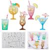 Silicone Mold Glitter Cocktail Drink Shape Decorative Molds Jewelry Crafting Tool Creative Pendant Moulds for Projects
