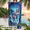 Witchcraft Moonlight Theme Quick Dry Beach Towel Custom Name Text Print Large Sand Resistant Towel Beach Vacation
