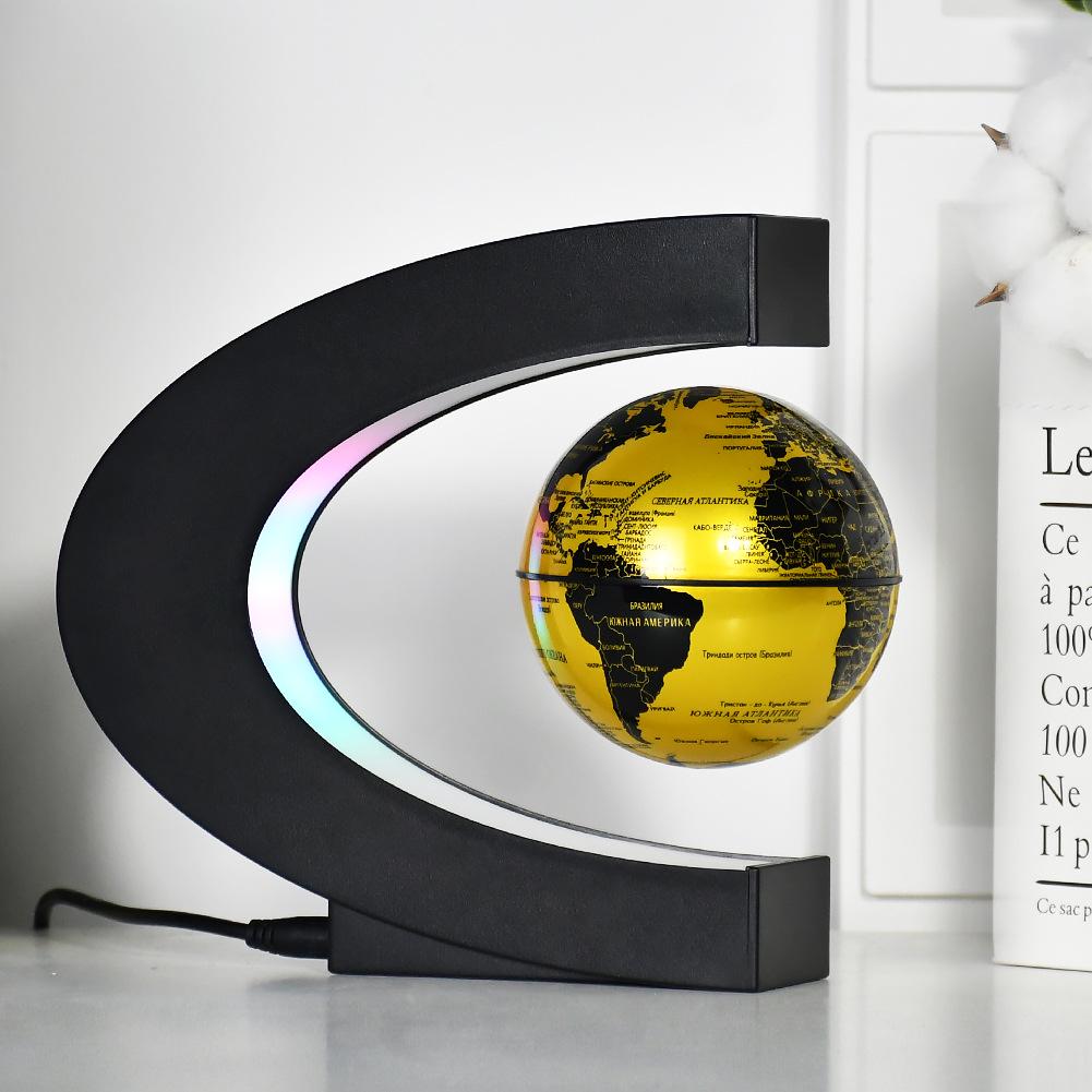 C-Shaped 3-Inch Magnetic Levitating Globe - Unique Valentine's Day Gift & Creative Home Decor Ornament