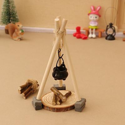 1 sada Mikro zahradní krajinná dekorace 1:12 Model scény táborového ohně pro domeček pro panenky Miniaturní ozdoba táborového ohně DIY doplňky