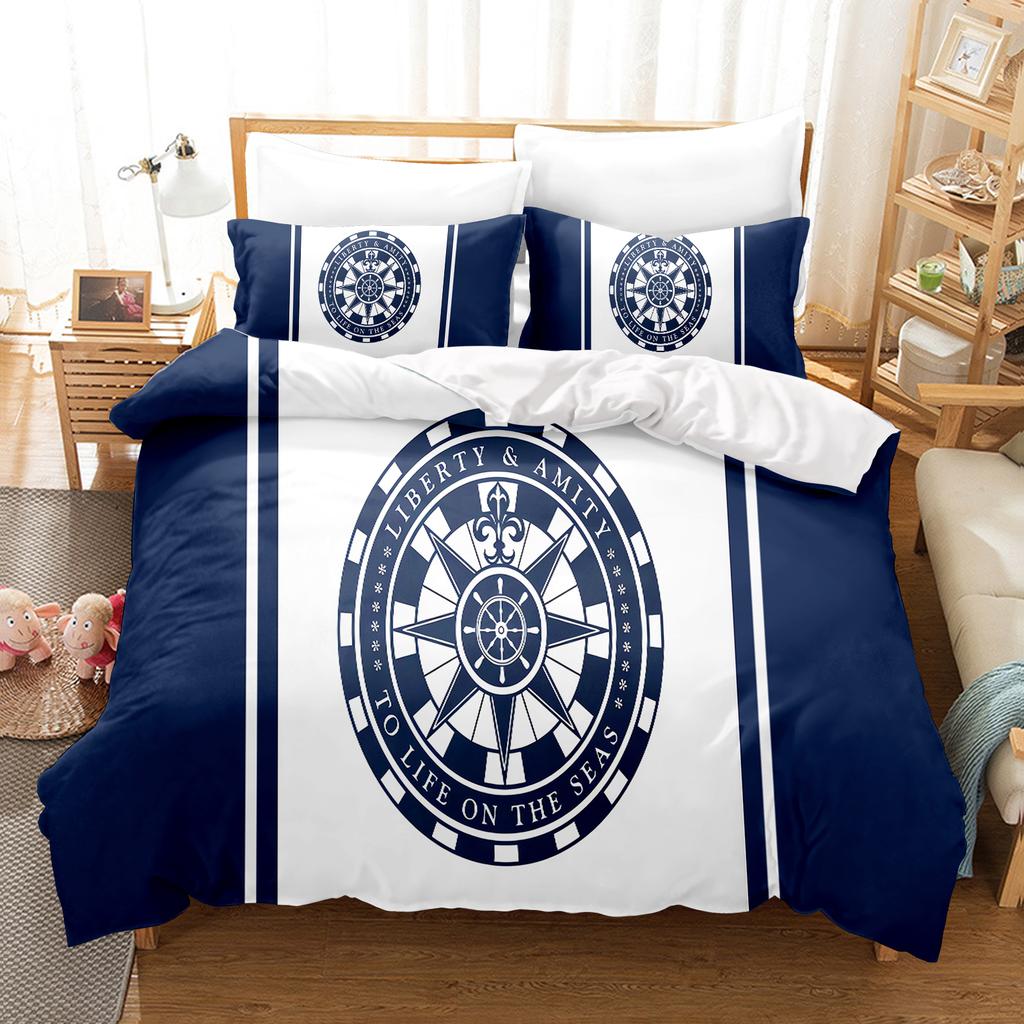 Nautical Anchor And Compass Duvet Cover Set Bedding Comforter Sets King Size  3D Children'S   1 Quilt Cover