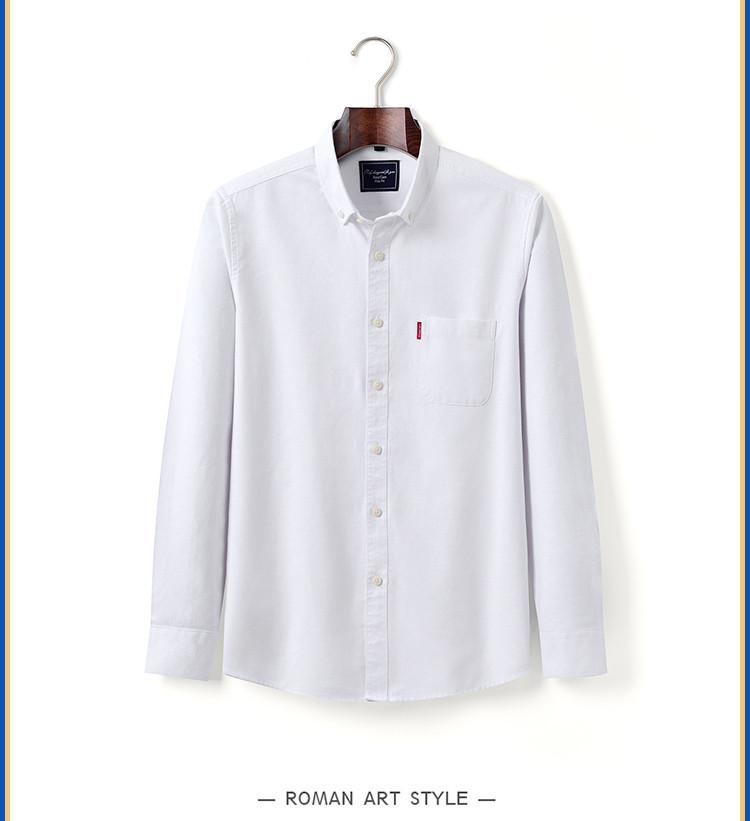Khmer Oxford Spinning Solid Color Casual Versatile Long Sleeve Shirt