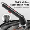 Steel Wire Bristles Rechargeable Grill Cleaner Double Wheel Rotating Barbecue Brush  Outdoor Grill
