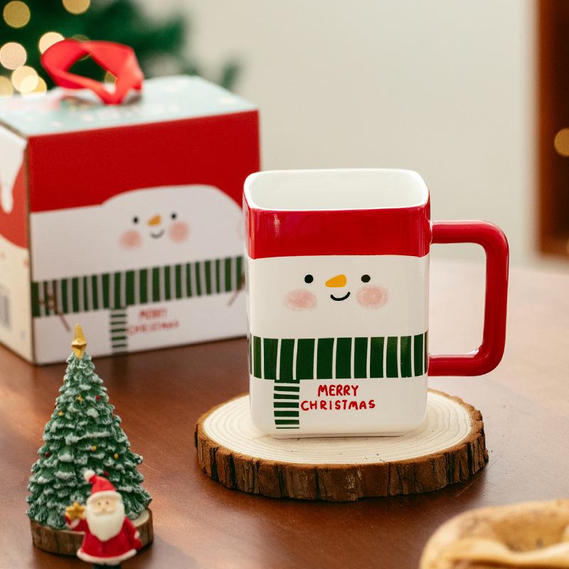 Christmas Cup Creative Ceramic Mug Santa Water Cup Breakfast Cup Coffee Cup Practical Gift Souvenir