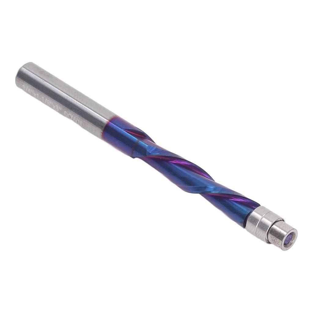 Flush Trim Bit Up Cutter CNC Spiral Milling Router 14 Shank Solid Caribide with Bearing