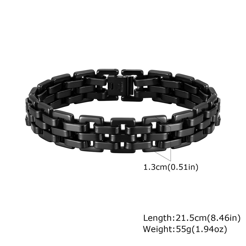 Stylish Strap Chain Bracelets for Men Boys,Waterproof Stainless Steel Thick Chain Wristband,Father's Day Husband Dad Gift