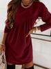 Fall Winter New Solid Long Sleeve Irregular Crew Neck Maxi Dress for Women