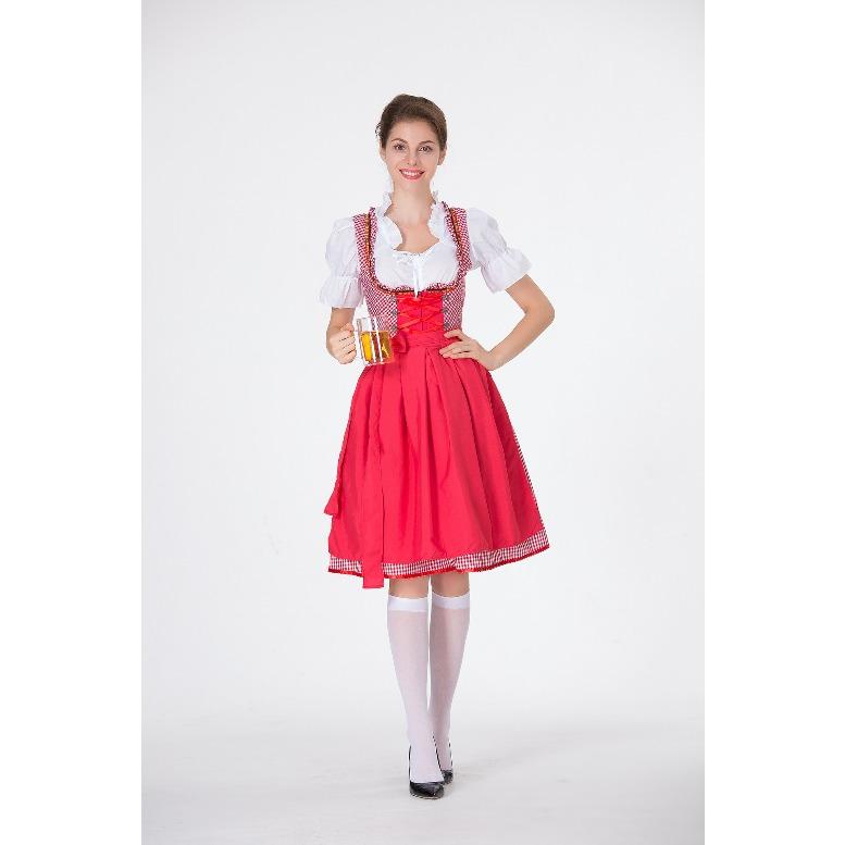 Немецкий Октоберфест Баварское традиционное пивное платье хлопковое вышитое костюм горничной костюм горничной S красный
