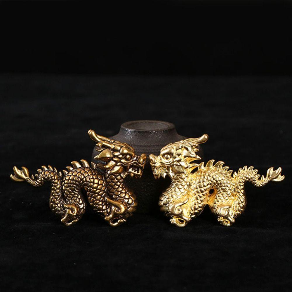 

Статуя дракона из чистой латуни, мифическое животное, латунные украшения дракона, миниатюрный офисный дракон, зодиакальный дракон