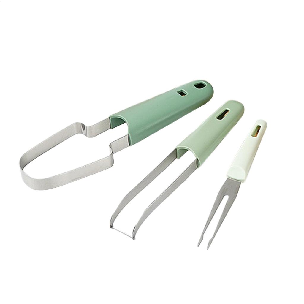 3in1 Watermelon Fork Slicer Cutter Stainless Steel Fruit Watermelon Cutting Fork Slicer Knife Set For Kitchen Fruit Processing