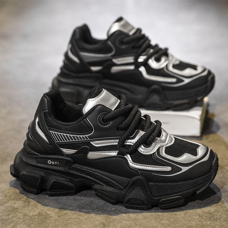 

[1009 people collection] Men s shoes spring Internet celebrities high value star with thick sole heightening dad shoes retro 39