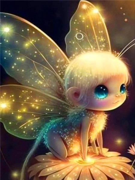 Volle quadratische/runde Diamant-Malerei Fantasy Mädchen Home Decor Stickerei Mosaik Elfen Cartoon Kristall Wandkunst